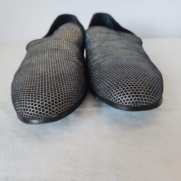 WALK LONDON Men's Leather Silver Glitter Casual Party Disco Loafers Slip-On - Picture 10 of 12